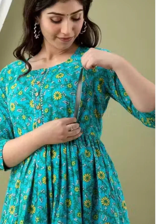 Premium Floral Maternity & Feeding Gown
