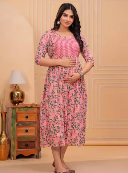 Floral Maternity & Feeding Night Suit