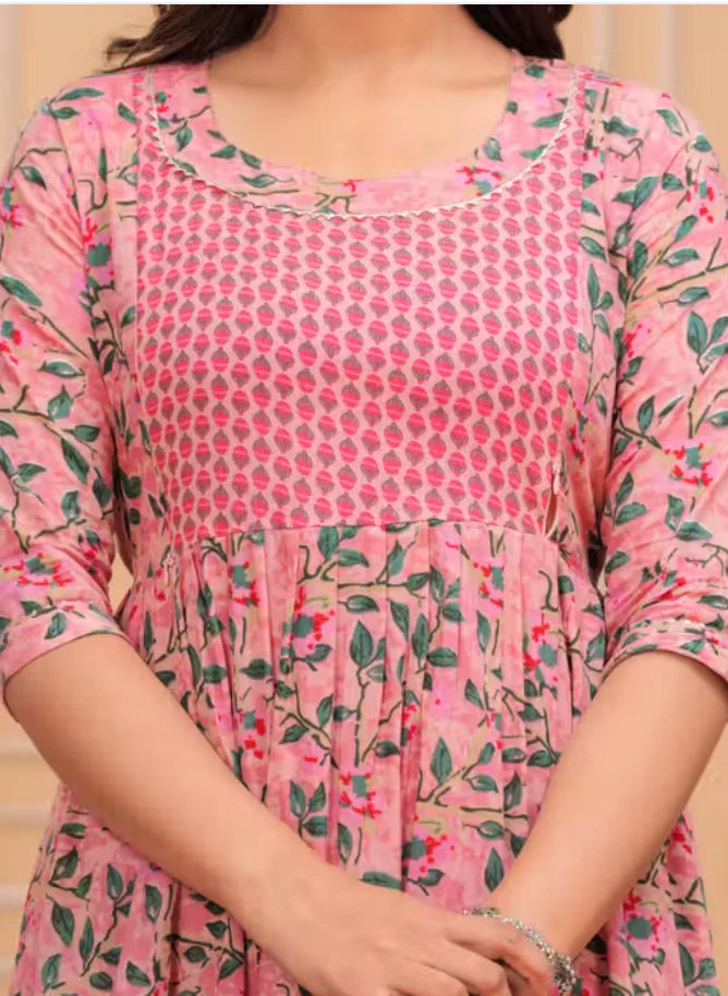 Floral Maternity & Feeding Night Suit