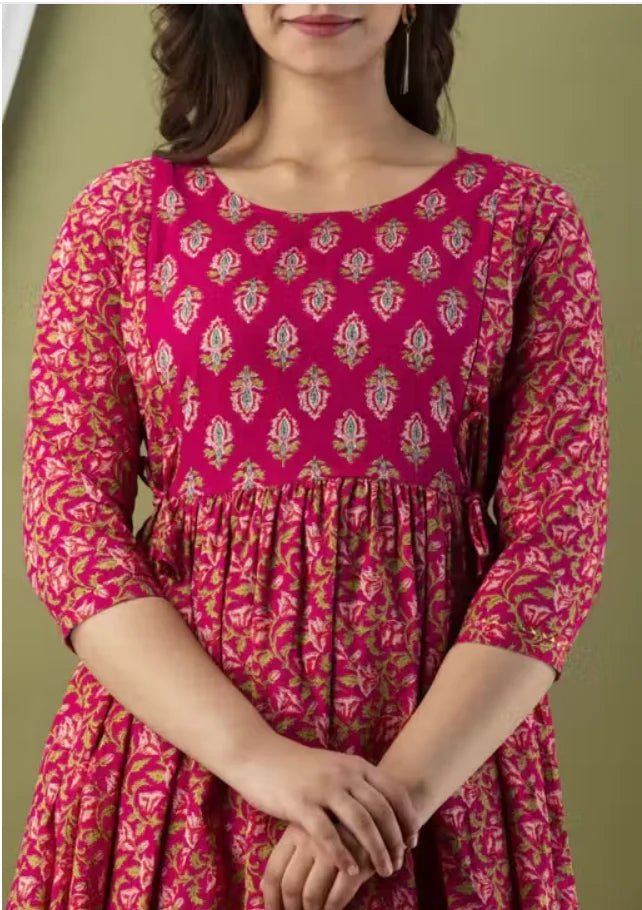 Floral Cotton Maternity & Feeding Gown