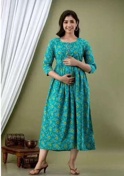 Premium Floral Maternity & Feeding Gown