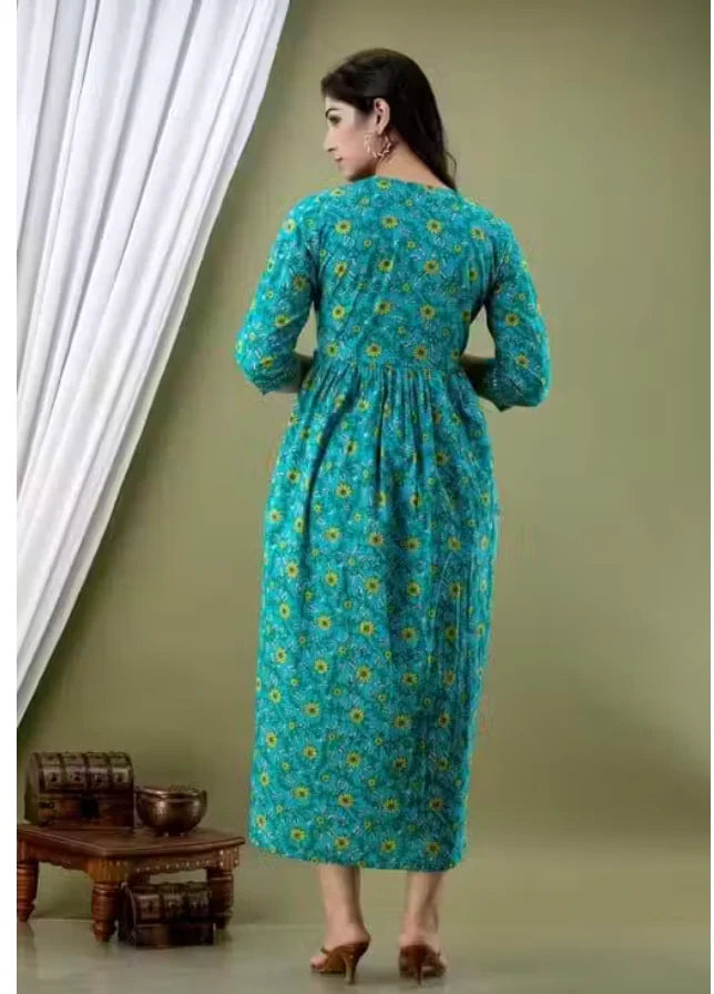 Premium Floral Maternity & Feeding Gown