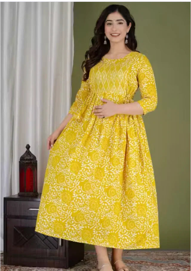 Cotton Maternity & Feeding Gown
