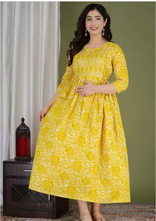 Cotton Maternity & Feeding Gown