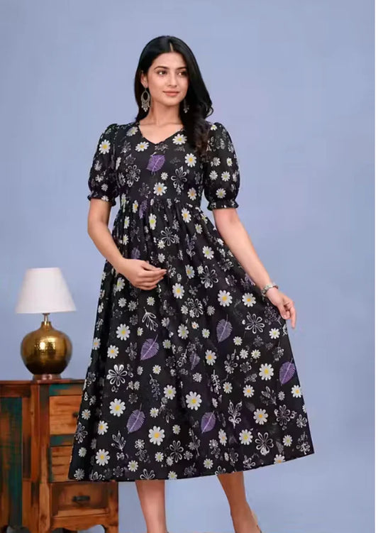 Premium Floral Maternity & Feeding Kurti